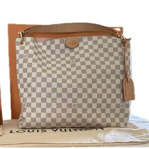 Louis Vuitton Graceful MM Hobo Damier Azur Canvas Handbag